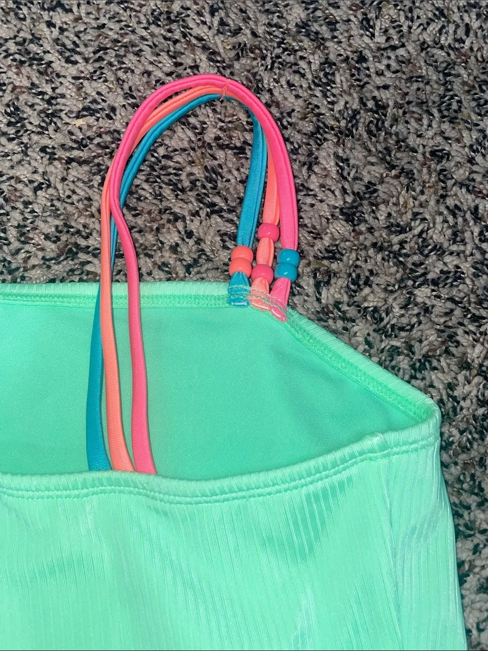 art class Neon Green One Piece Bikini Girls Size L (10/12) NWT